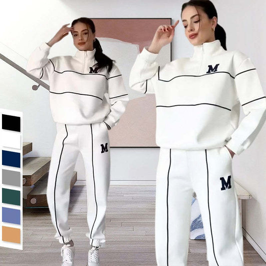 🎁🎅Christmas offer – 50% discount💝Women's Casual Letter M Long Sleeve Two Piece Set(Fabric upgrade-Upgrade without price increase)