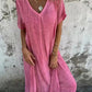 🔥Hot SALE 50% OFF🔥Women's Loose V-neck cotton linen dress