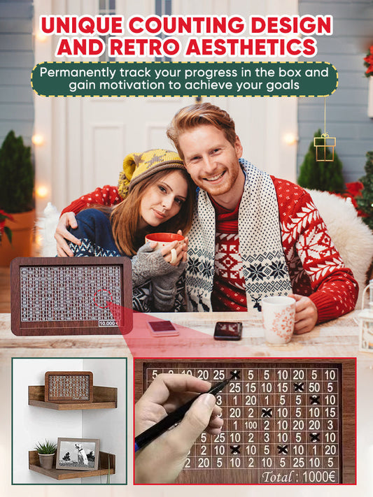 🎁2026 New Year 60% OFF🌟Retro Style Wooden Money Box with Counter Piggy Bank Handmade Saving Money Goal Piggy Bank💷