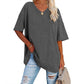 🌷2026 Summer Sale 50% OFF☀️Tankaneo Women's Plus Size V Neck T Shirts Summer Half Sleeve Tees Casual Loose Fit Cotton Tunic Top