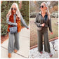 🔥Limited Time Sale-50% OFF💝Women's Oversized Half Zip Wide Leg 2 Piece Outfits Lounge Set