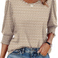 ☀️Summer Hot Sale 50% OFF🌼Blouses for Women Dressy Casual 3/4 Length Sleeve Womens Tops with Smocked Cuffs