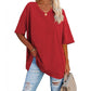 🌷2026 Summer Sale 50% OFF☀️Tankaneo Women's Plus Size V Neck T Shirts Summer Half Sleeve Tees Casual Loose Fit Cotton Tunic Top
