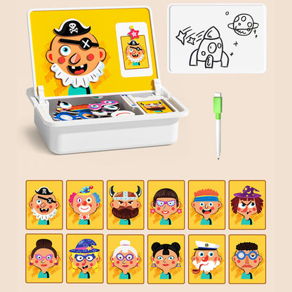 🎁Halloween promotion 50% OFF💓🎨Magnetic puzzle box for children with game and drawing board