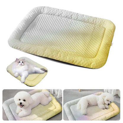 💖LAST DAY SALE ONLY￡9.99!!❄Pet Cooling Mat for Dogs & Cats 🐾 Naturally Cool Ice-Silk Pad • Breathable, Washable & Soft 🌿  For Floors, Sofas & Car Travel • Multiple Sizes • Gradient Colours ☀️🐶🐱1