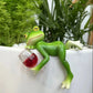 🔥Last Day Sale 50% OFF 🐸🍷 Frog Flower Pot Hanger Ornament