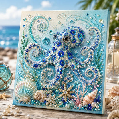🌊LAST DAY SALE: Only £7.99🌊✨ Ocean Theme Pearl Art DIY Kit – Relaxing DIY Craft to Create Stunning Coastal Artwork