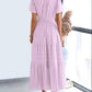 ⏰💜2026 Summer Hot Sale 50% OFF🎉Women's Lightweight Short Sleeve V Neck Elastic Waist Dress