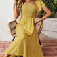 🌈2026 Summer Hot Sale 50% OFF!✨Square Neck Floral Midi Dress – Smocked Bodice, Flowy Tiered Skirt, Romantic 🌸1