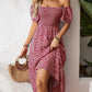 🌈2026 Summer Hot Sale 50% OFF!✨Square Neck Floral Midi Dress – Smocked Bodice, Flowy Tiered Skirt, Romantic 🌸1