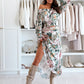 🌸Seasonal dress 50% OFF🌸Floral Print Off-Shoulder Top & Maxi Skirt Two-Piece Set