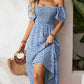 🌈2026 Summer Hot Sale 50% OFF!✨Square Neck Floral Midi Dress – Smocked Bodice, Flowy Tiered Skirt, Romantic 🌸1