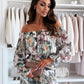🌸Seasonal dress 50% OFF🌸Floral Print Off-Shoulder Top & Maxi Skirt Two-Piece Set