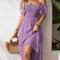🌈2026 Summer Hot Sale 50% OFF!✨Square Neck Floral Midi Dress – Smocked Bodice, Flowy Tiered Skirt, Romantic 🌸1