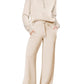 🔥Limited Time Sale-50% OFF💝Women's Oversized Half Zip Wide Leg 2 Piece Outfits Lounge Set