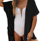 🥇Hot Sale 50% OFF🌺Women's Short Sleeve Pleated Lightweight Open Front Cardigan
