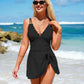 🏖️Summer Hot Sale - ONLY ￡14.98!!⚡50K+ SOLD!🌞🌊Deep V Knot Detail Skirted Swimsuit