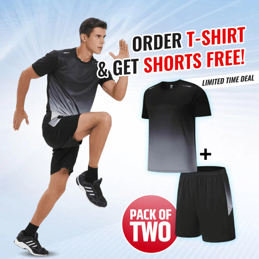 🎁Summer Hot Sale 50% OFF☀️🏃Men’s Loose-Fit Breathable Quick-Drying Athletic T-Shirt & Shorts Tracksuit