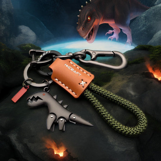 🎁Halloween promotion 50% OFF🦖Aluminum Alloy Dinosaur Charm Paired with a Hand-woven Bracelet