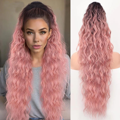 🩷LAST DAY PROMOTION - 50%OFF😍Curly Wavy Frizzy Hair Extension with Ponytail