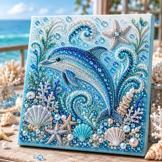 🌊LAST DAY SALE: Only £7.99🌊✨ Ocean Theme Pearl Art DIY Kit – Relaxing DIY Craft to Create Stunning Coastal Artwork
