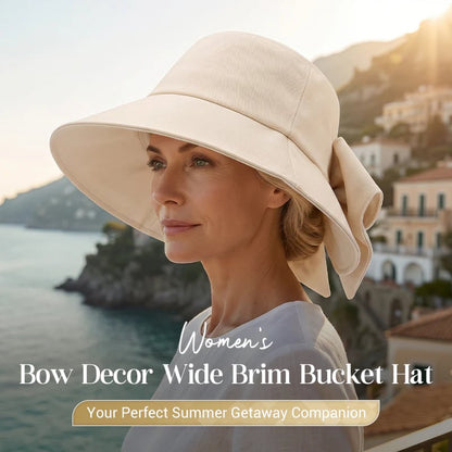 👒2026 Summer Hot Sale 60% OFF💥Only ￡12.99!!! ☀️Women's Bowknot Wide Brim Sun Protective Hat