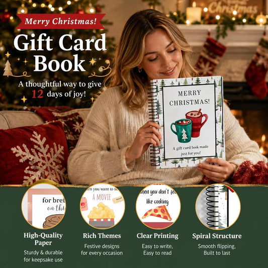 🔥🎁70% OFF!!!-Ready for Christmas!🎅Christmas Gift Card Booklet -👍DIY Spiral-Bound Christmas Gift Card Holder Book1