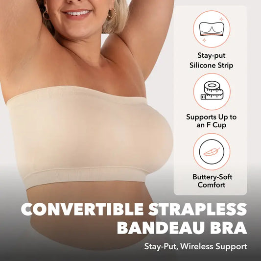 ⏳LAST DAY SALE ONLY ￡11.99!!🔥Aurelle™ No-Slip Convertible Bandeau – 3-Way Wear, Wire-Free & Trusted by 50K+ Women👙1