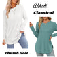 💖2026 Autumn’s Sale 70% OFF✨🍂Women's Casual Crewneck Long Sleeve Top With Thumb Holes and Curved Hem