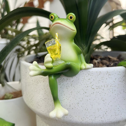 🔥Last Day Sale 50% OFF 🐸🍷 Frog Flower Pot Hanger Ornament