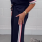 ✨Early Summer New-50%OFF✨Side Stripe Short Sleeve T-Shirt & Wide Leg Joggers Set