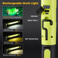 📢📢40% OFF !! ⏰3000LM LED Work Light – Magnetic + hook, 5200mAh battery, 360° rotation. Type‑C fast charge. Bright as day anywhere! 🔋✨