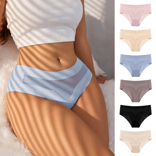 ⏰PAY 1 GET 4 PCS⏰Mid-waist quick-drying invisible ice silk panties