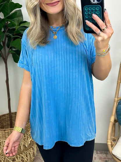 🔥SUMMER HOT SALE 49% OFF🔥2024 OVERSIZED RIBBED STRIPED KNIT TOP