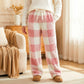 🎅LAST DAY SALE 50% OFF🔥Winter Vintage Plaid Elastic Straight Loose Thick Warm Casual Pants🌟