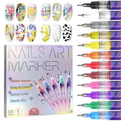 🎁LAST WEEK SPECIAL PRICE：ONLY ￡9.99!!!⏳12 Colors Nail Art Pens Set🎨💅