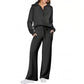 🔥Limited Time Sale-50% OFF💝Women's Oversized Half Zip Wide Leg 2 Piece Outfits Lounge Set