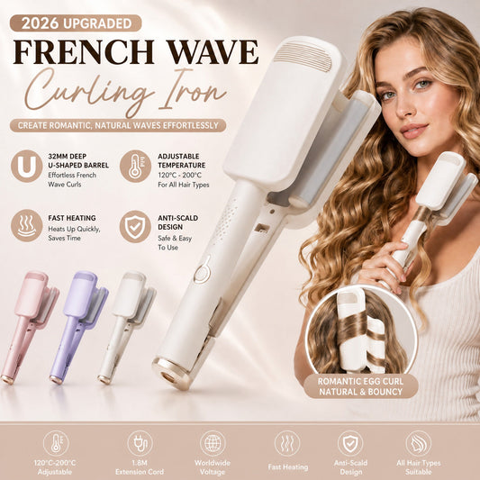 🌸 LIMITED-TIME 50% OFF! ✨ Wavy Hair Curler – Big Bouncy Curls, 4 Adjustable Heat Settings & Negative Ion Care – Salon-Quality Styling at Home 💇‍♀️