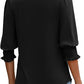 ☀️Summer Hot Sale 50% OFF🌼Blouses for Women Dressy Casual 3/4 Length Sleeve Womens Tops with Smocked Cuffs