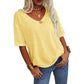 💖Spring Hot Sale 49% OFF🌸Women's Solid Color V-Neck T-shirt