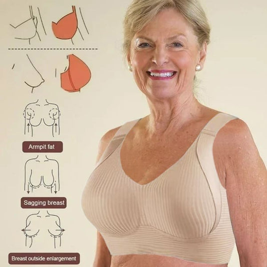 🎁Buy 1 Get 3 Packs💕Women's Ribbed Push Up Adjustable Wireless Bra🌸🌸