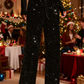 💖💃LAST DAY SALE 50% OFF✨Women's Sequin Sparkle Wide Leg Pants with Elastic Waistband✨