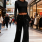 💖💃LAST DAY SALE 50% OFF✨Women's Sequin Sparkle Wide Leg Pants with Elastic Waistband✨