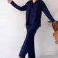 🔥New Year Sale 50% OFF💃💓V-Neck Casual Slit Knitted Two-Piece Set