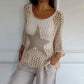 🔥LAST DAY HOT SALE 49% OFF - Women's Fashion Round Neck Crochet Knit Fishnet Top