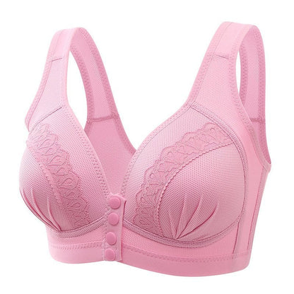 🌸LAST DAY HOT SALE🎁BUY 3 PAY 2🎁2024 Front Button Breathable Skin-Friendly Cotton Bra