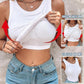 🎁Summer Sale 50% OFF😍Ribbed Stretchy Tank Top with Shelf Bra💓