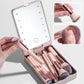🎁Clearance Sale 49% OFF💥Travel Makeup Brush Set with LED Light Mirror