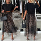 🔥Last day sale 50% OFF💓😘Leopard Print Layered Design Bustier Maxi Skirt
