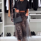 🔥Last day sale 50% OFF💓😘Leopard Print Layered Design Bustier Maxi Skirt
